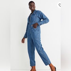 Madewell Curvy denim zip front coverall. NWT!